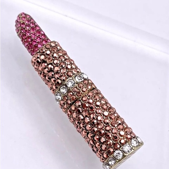 New Heidi Daus Lipstick Brooch with Genuine Swarovski Crystals - Picture 2 of 12